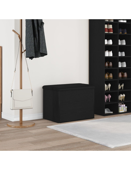 panchina da stoccaggio  rovere nero 60x40x45 cm in legno ingegnerizzato