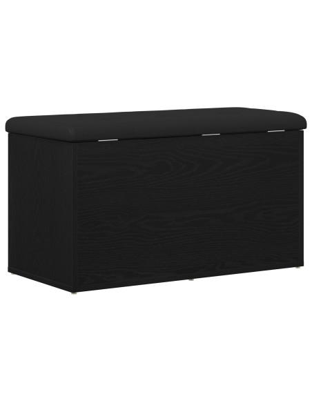 panchina da stoccaggio  nero rovere 80x40x45 cm in legno ingegnerizzato