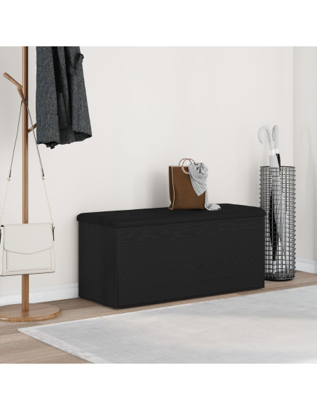 Panchina con contenitore Rovere nero 102 x 42 x 45 cm