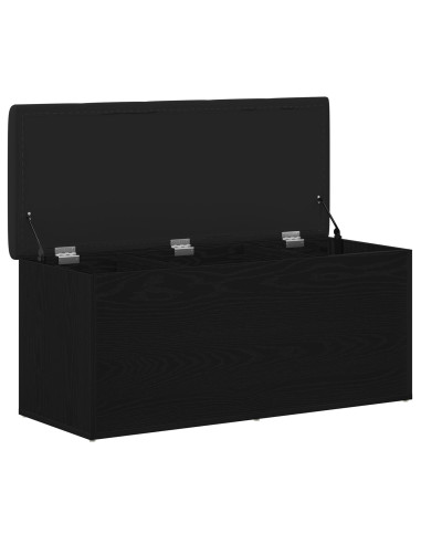 Panchina con contenitore Rovere nero 102 x 42 x 45 cm