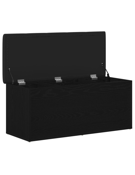 Panchina con contenitore Rovere nero 102 x 42 x 45 cm