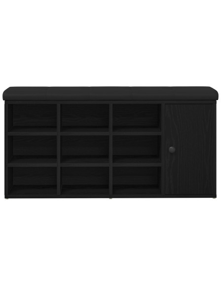 panchina da stoccaggio  Nero Rovere 100x30x48 cm Legno ingegnerizzato