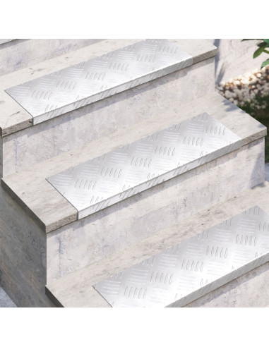 Gradini per Scale 15 pcs Argento 60 x 18 cm Alluminio