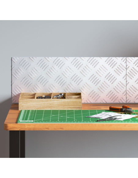 Set di 2 Gradini Checker in Alluminio  Antiscivolo 20x50 cm