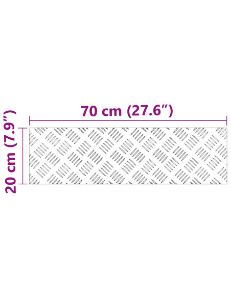 Tappeti di Alluminio  4 pezzi Antiscivolo 70x20 cm