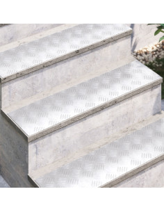 Gradini per Scale 2 pcs Argento 80 x 20 cm Alluminio