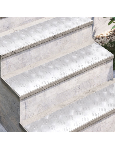 Gradini per Scale 4 pcs Argento 80 x 20 cm Alluminio