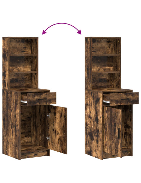Mobile Alto in Rovere Fumè, 40x41x135 cm, in Legno Ingegnerizzato