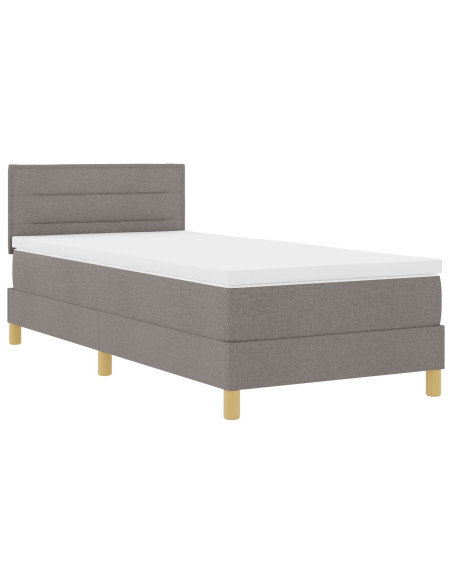 Letto a Box Spring con Materasso Tortora 90x200 cm Tessuto