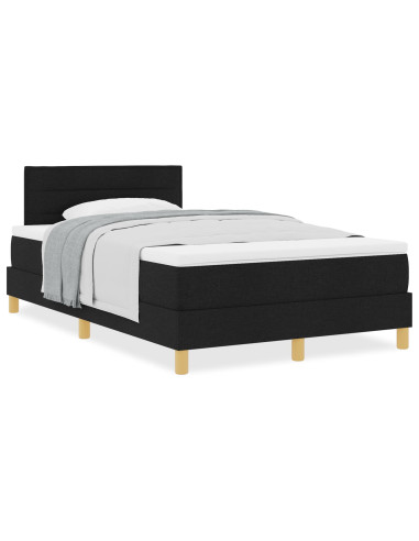 Letto a molle con materasso Nero 120 x 200 cm Tessuto