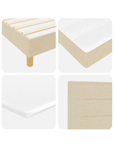 Letto a molle con materasso Crema 120 x 200 cm Tessuto