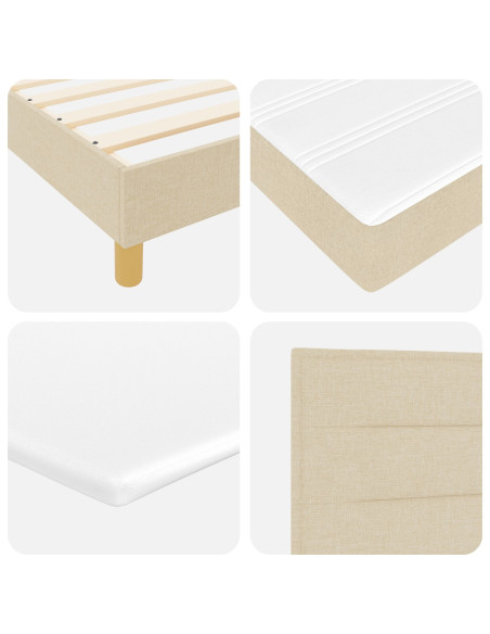 Letto con Box Spring e Materasso Crema 120x200 cm Tessuto
