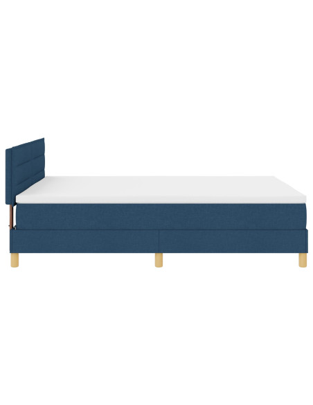 Letto con Box Spring e Materasso Blu 140x190 cm Tessuto