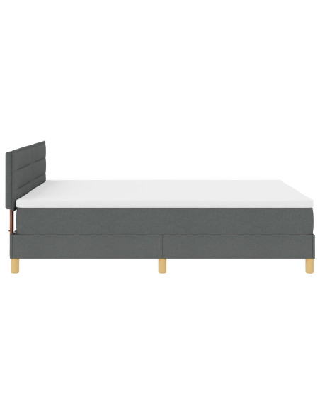 Letto con Box Spring e Materasso Grigio Scuro 140x200 cm Tessuto