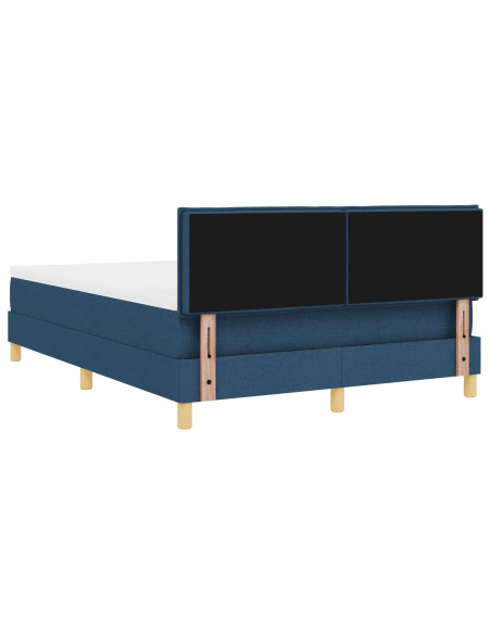 Letto Box Spring  con Materasso Blu 140x200 cm Tessuto