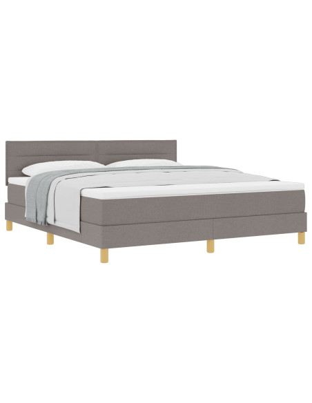Letto con Box Spring e Materasso Tortora 180x200 cm Tessuto