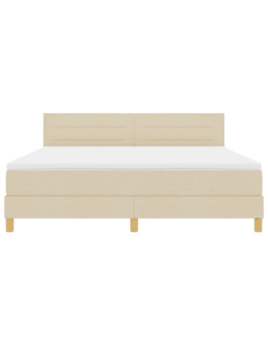 Letto a molle con materasso Crema 180 x 200 cm Tessuto