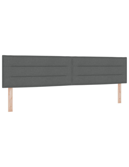 Letto a Mola con Materasso Grigio Scuro 200x200 cm Tessuto