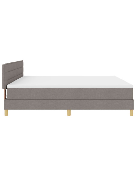 Letto Box Spring con Materasso Tortora 200x200 cm Tessuto