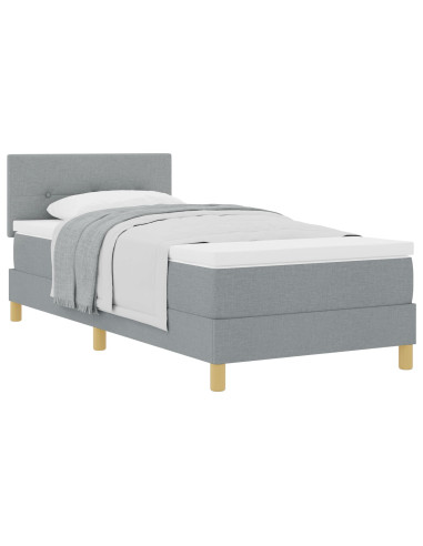 Letto a molle con materasso Grigio chiaro 100 x 200 cm Tessuto