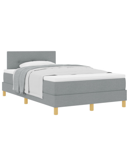 Letto con Rete a Molle  con Materasso Grigio Chiaro 120x200 cm Tessuto