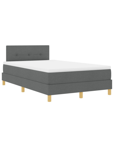 Letto con Box Spring e Materasso Grigio Scuro 120x200 cm Tessuto