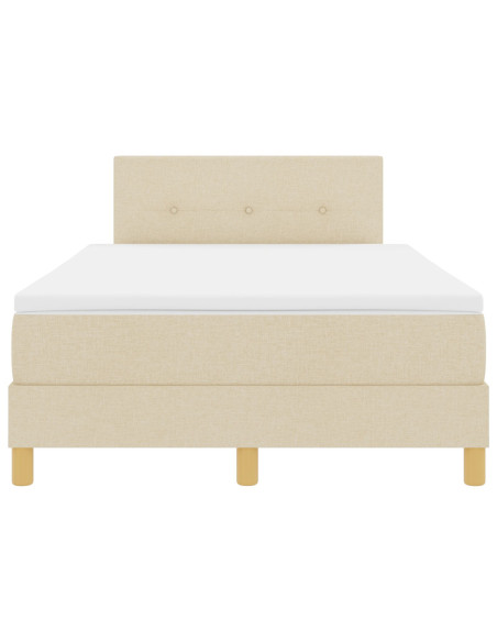 Letto a Box Spring con Materasso Panna 120x200 cm Tessuto