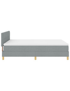Letto a molle con materasso Grigio chiaro 140 x 190 cm Tessuto
