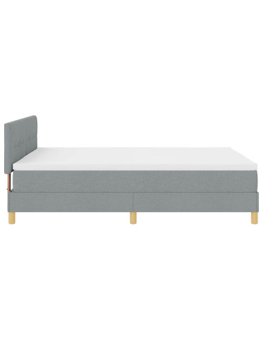 Letto a molle con materasso Grigio chiaro 140 x 190 cm Tessuto