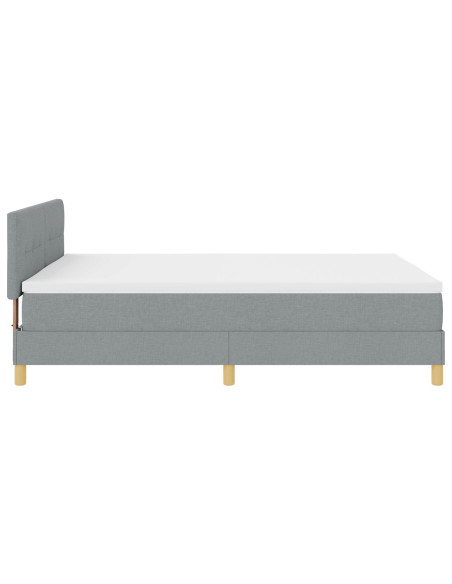 Letto a molle con materasso Grigio chiaro 140 x 190 cm Tessuto