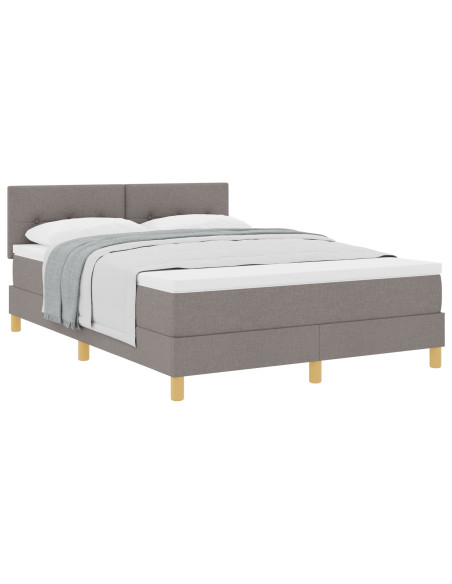 Letto a molle con materasso tortora 140x200 cm in tessuto