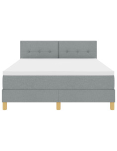 Letto a molle con materasso Grigio chiaro 160 x 200 cm Tessuto