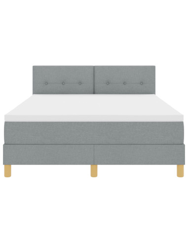 Letto a molle con materasso Grigio chiaro 160 x 200 cm Tessuto
