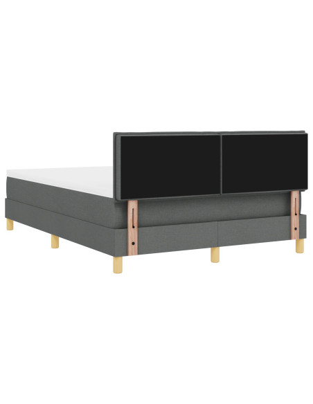 Letto con Box Spring e Materasso Grigio Scuro 160x200 cm Tessuto