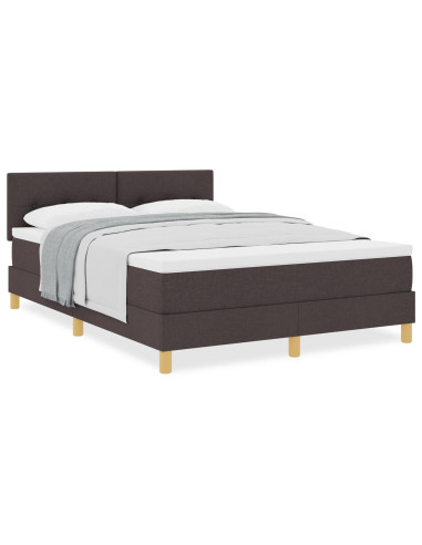 Letto a molle con materasso Marrone Scuro 160 x 200 cm Tessuto