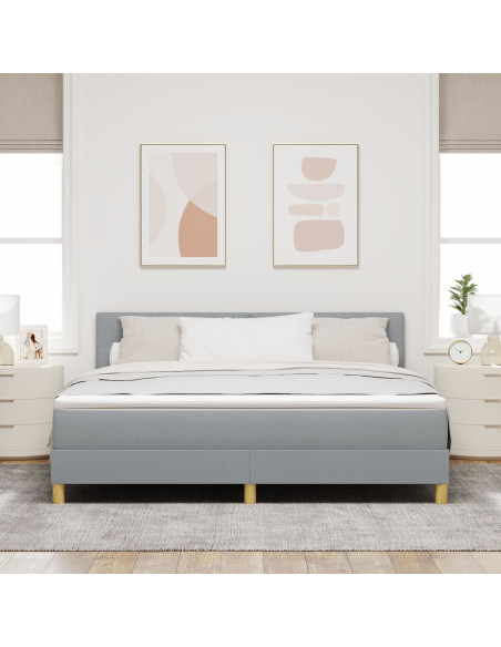 Letto a molle con materasso grigio chiaro 180x200 cm tessuto
