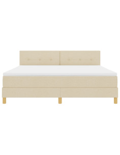 Letto a molle con materasso Crema 180 x 200 cm Tessuto