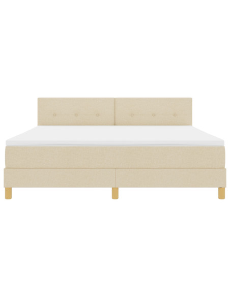 Letto a molle con materasso Crema 180 x 200 cm Tessuto