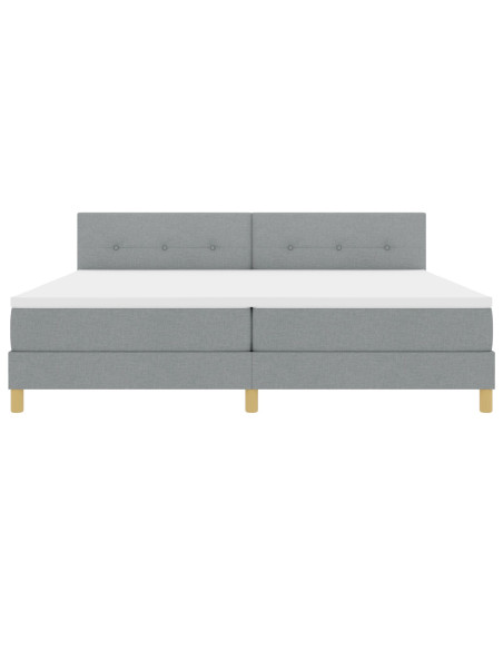 Letto con Box Spring con Materasso Grigio Chiaro 200x200 cm Tessuto