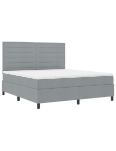 Letto a molle con materasso Grigio chiaro 180 x 200 cm Tessuto
