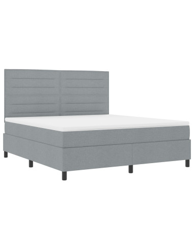 Letto a molle con materasso Grigio chiaro 180 x 200 cm Tessuto