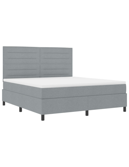 Letto a molle con materasso Grigio chiaro 180 x 200 cm Tessuto