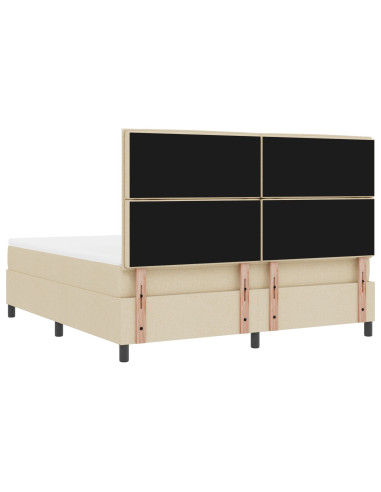 Letto a molle con materasso Crema 180 x 200 cm Tessuto