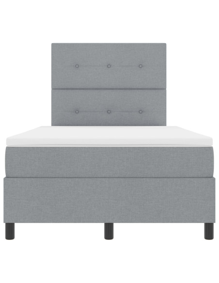 Letto Box Spring con Materasso Grigio Chiaro 120x200 cm in Tessuto