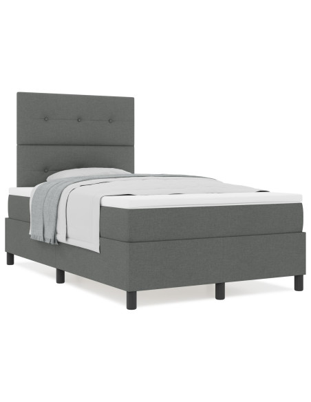 Letto rete a molle  grigio scuro 120x200 cm tessuto