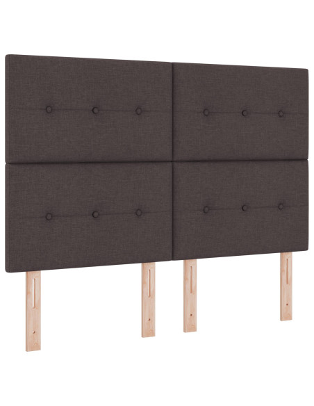 Letto Box Spring  Marrone Scuro 160x200 cm Tessuto