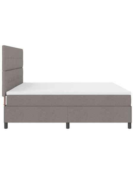 Letto Box Spring con Materasso Taupe 200x200 cm Tessuto