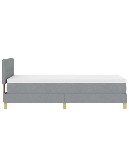 Letto a Rete con Materasso e LED Grigio Chiaro 100x200 cm Tessuto