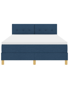 Letto a Sorgente LED con materasso Blu 140 x 200 cm Tessuto