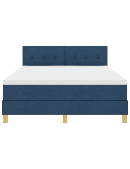 Letto Box Spring con Materasso e LED Blu 140x200 cm Tessuto